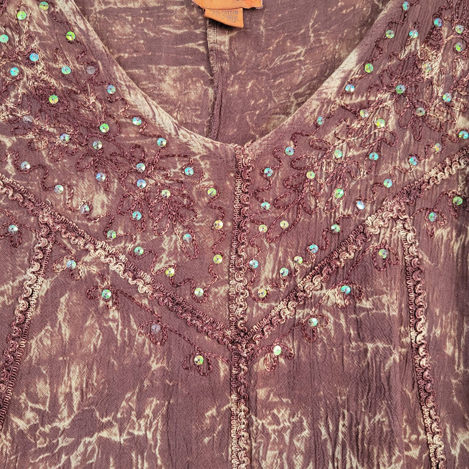 Sakkas Tie Dye Embroidered Top Women’s Plus Size XL Hippie Forest Fairy Bohemian