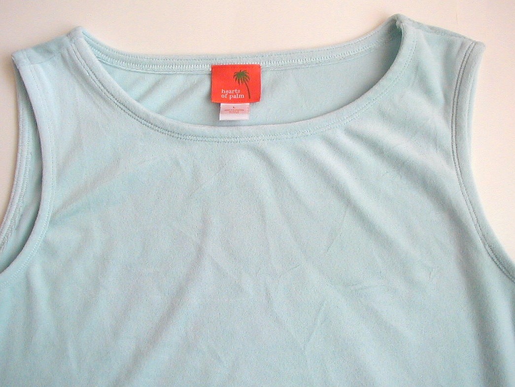 NWT Hearts of Palm Sleeveless Spearmint Velour Tank Top Size L Large