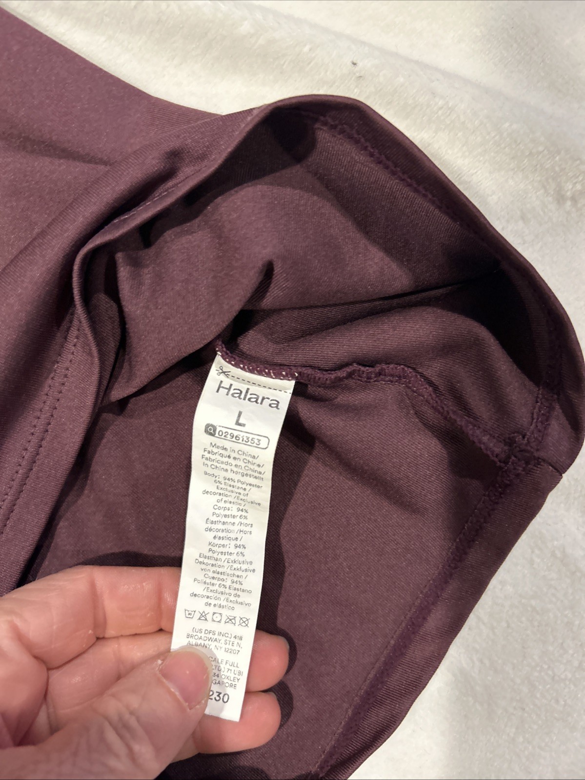 Halara Women’s Square Neck Pleated Casual Tank Top Plum Wine Size L