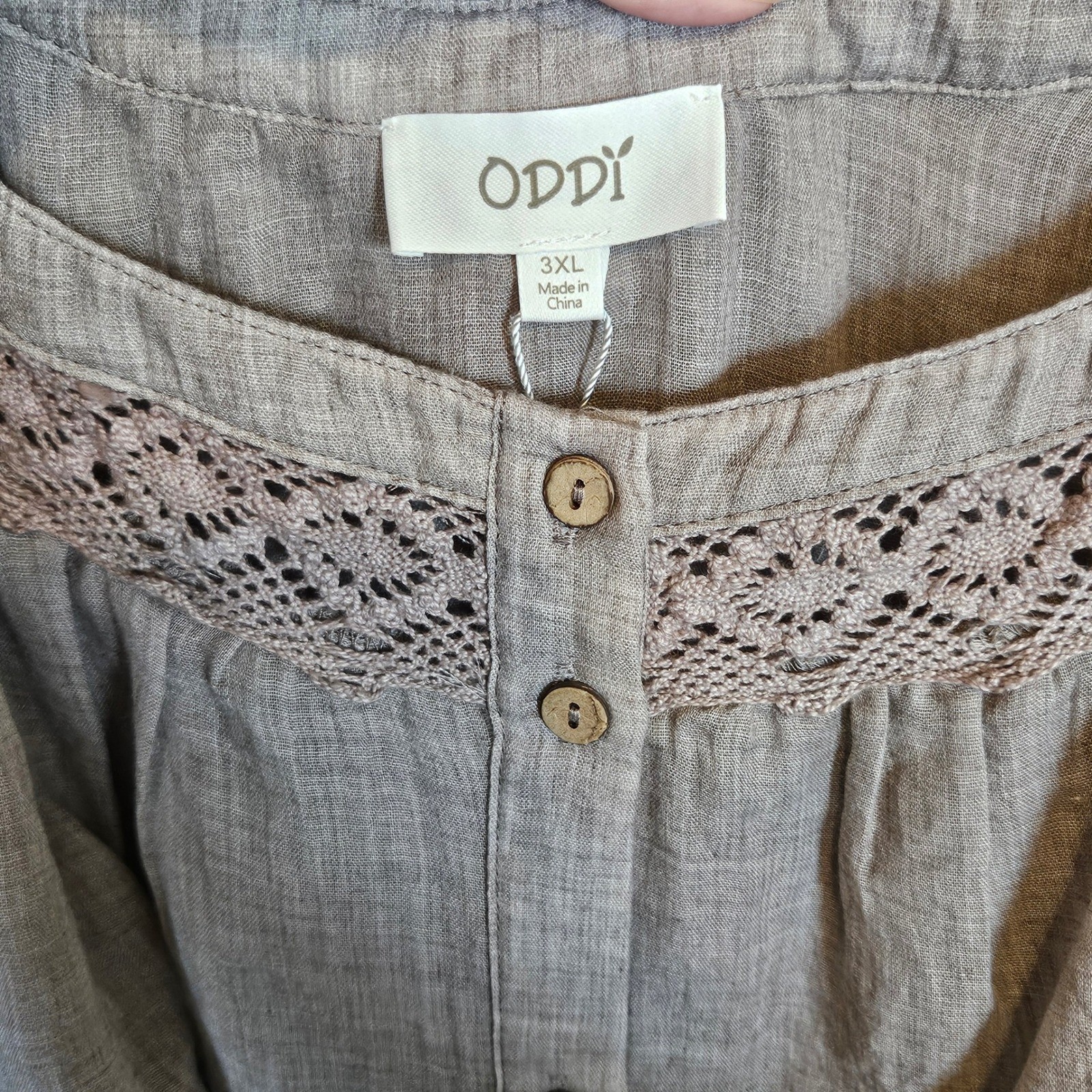Oddy Brown Ruffle Tiered Tunic Top Plus Size 3x Boho Chic Fairy Neutral