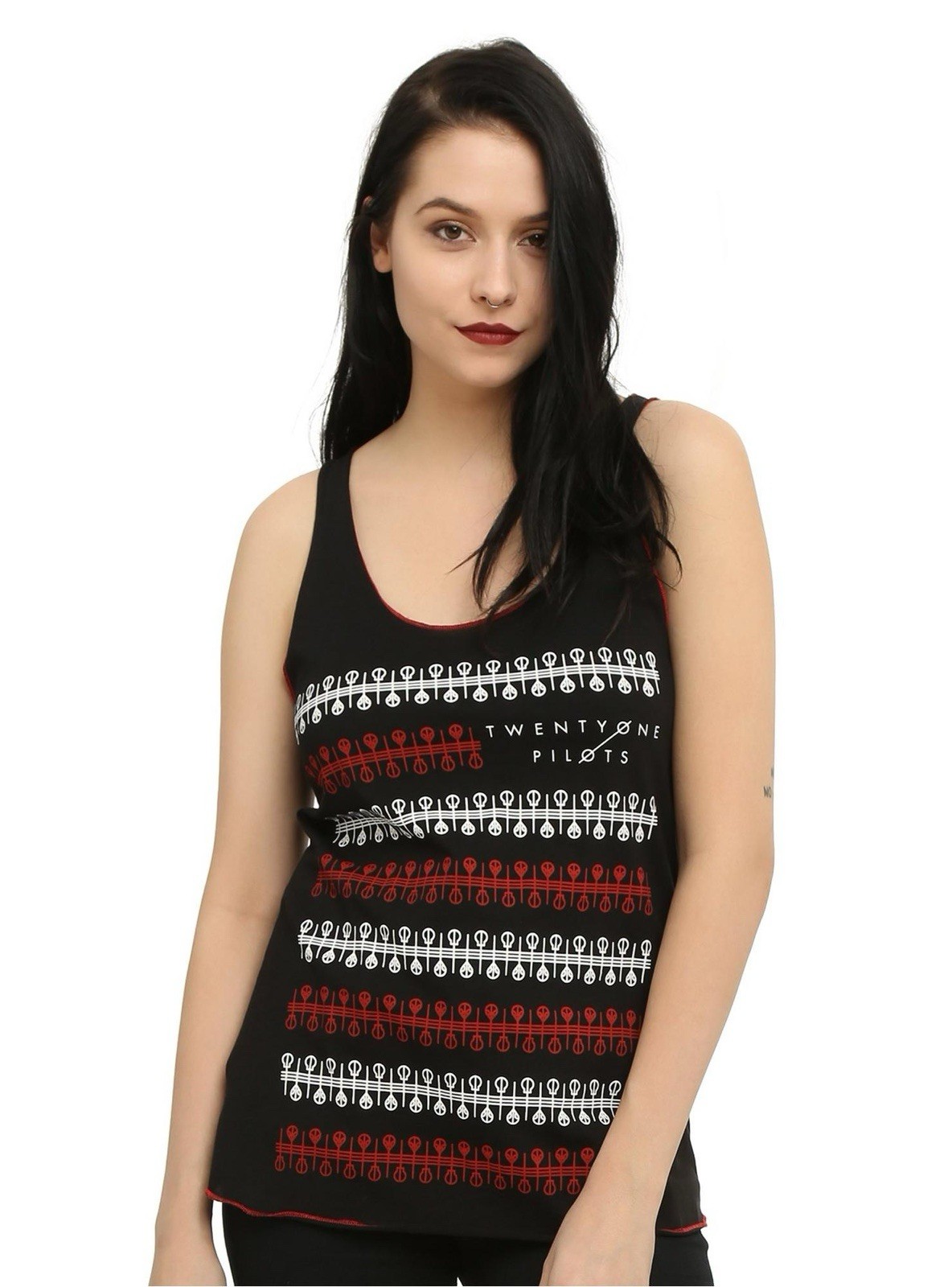 Twenty One Pilots Red Stitch Women’s / Junior’s Tank Top