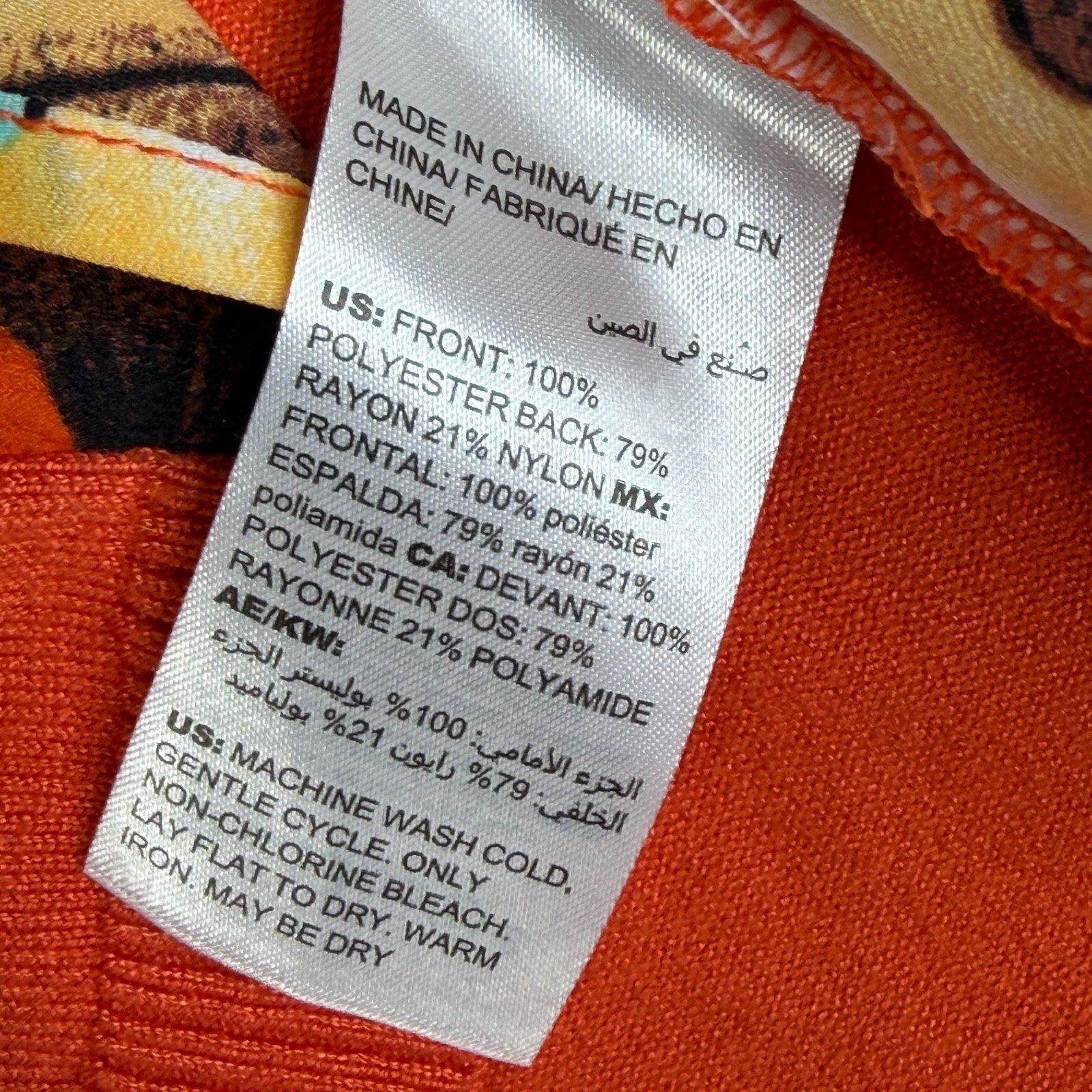 Chicos Sweater Tank 0 Small Orange Blue Purple Knit Woven Floral Sleeveless