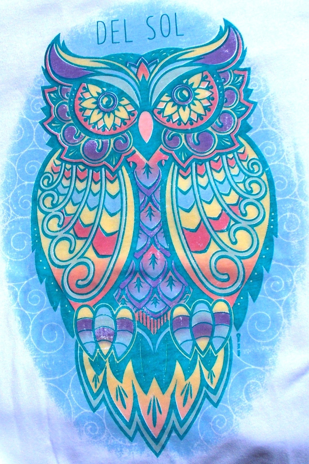 Owl Del Sol White T Shirt Choice Size S M L XL 2XL Color Changing Sunlight Sun
