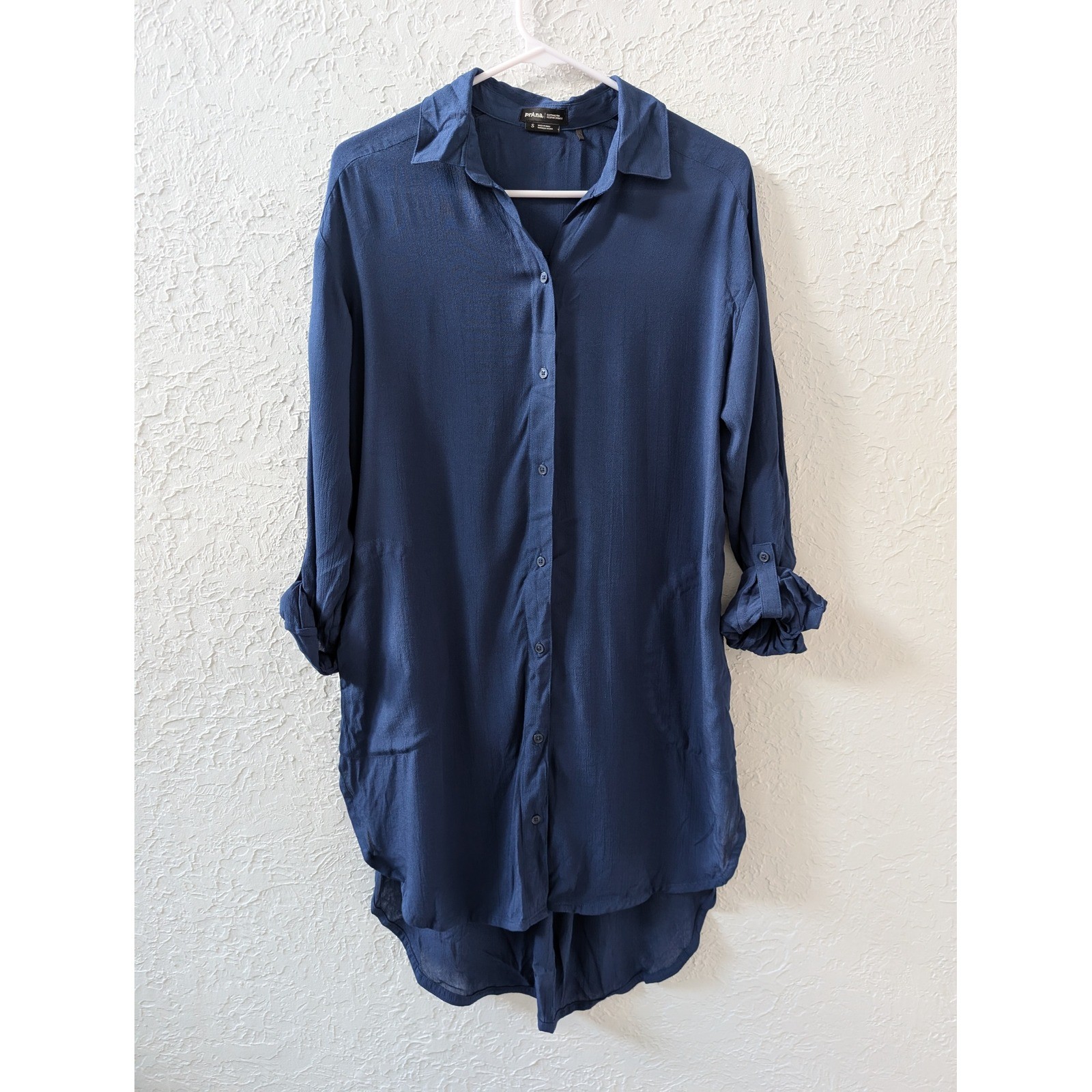 Prana Scheena Button Down Tunic Navy Small