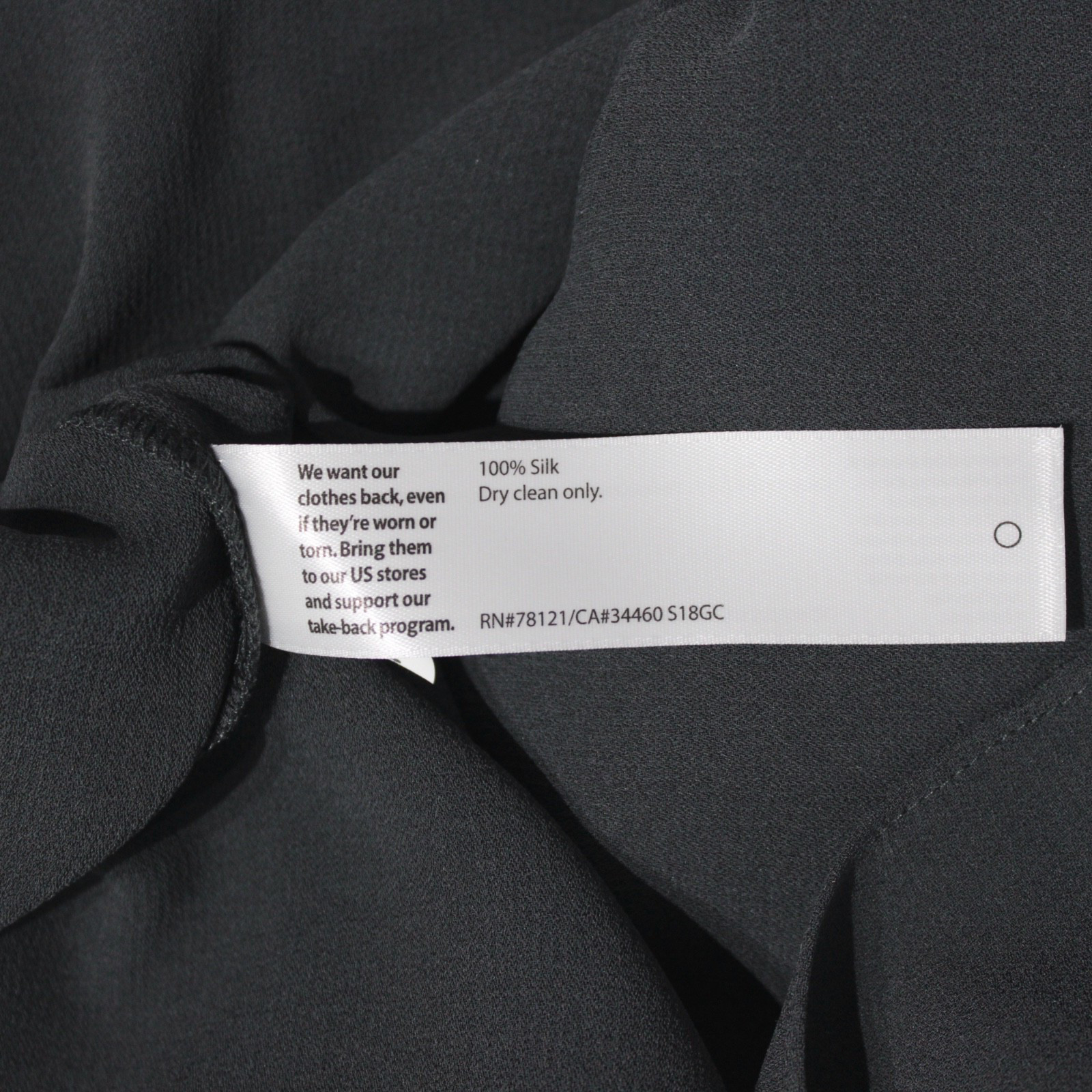 Eileen Fisher 100% Silk Oversized Dark Gray Button Up Top Blouse Women Size XS