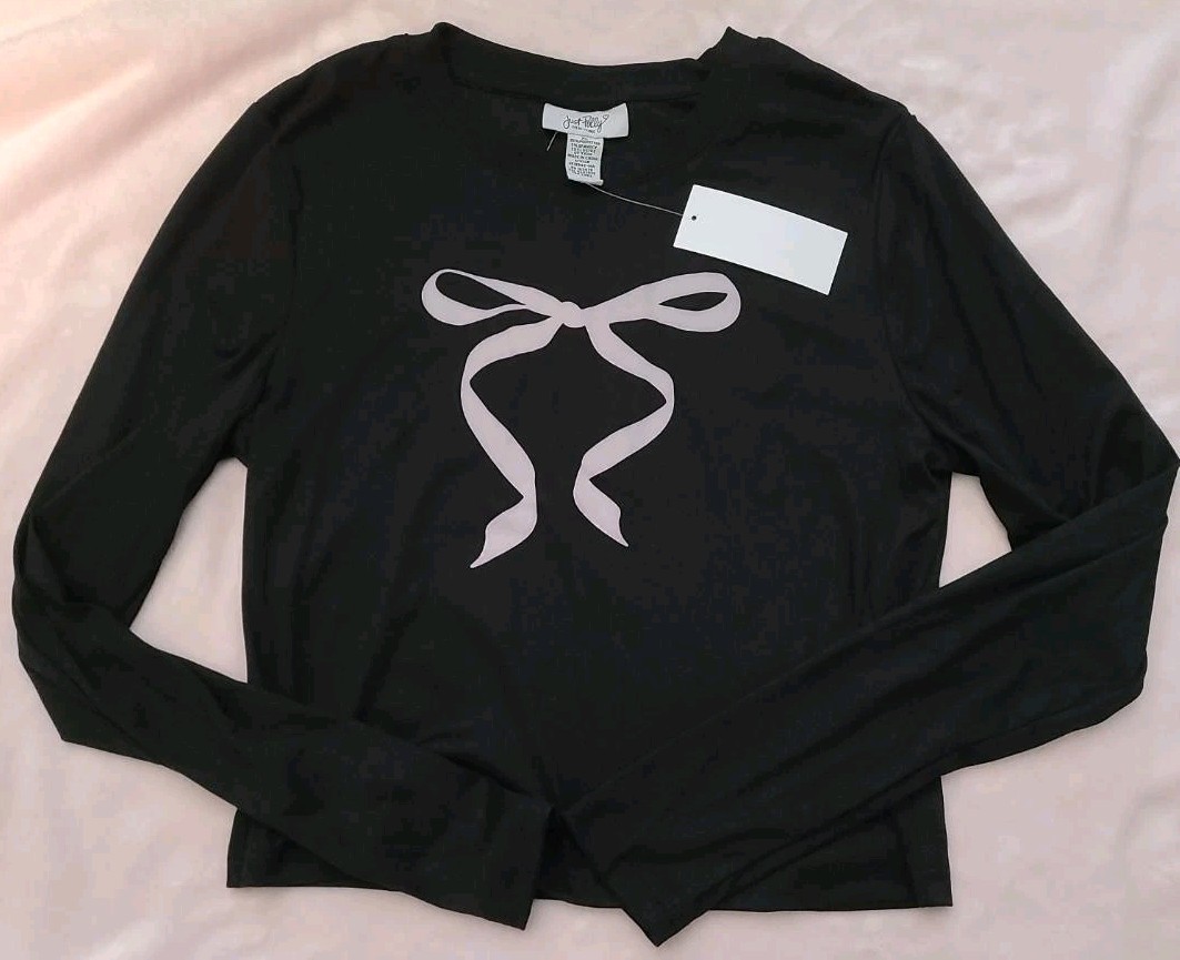Just Polly New York Women’s Top Long Sleeve Shirt Bow Size XL NWT