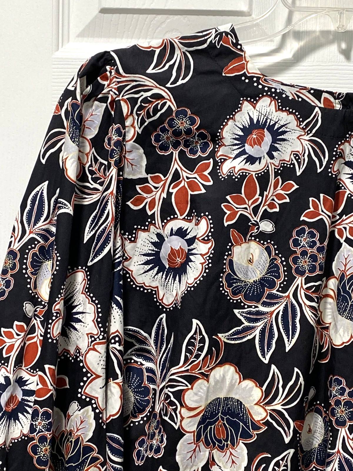 Who What Wear Top Button Up Back Multicolor Floral Long Sleeve Work Size 2X NEW