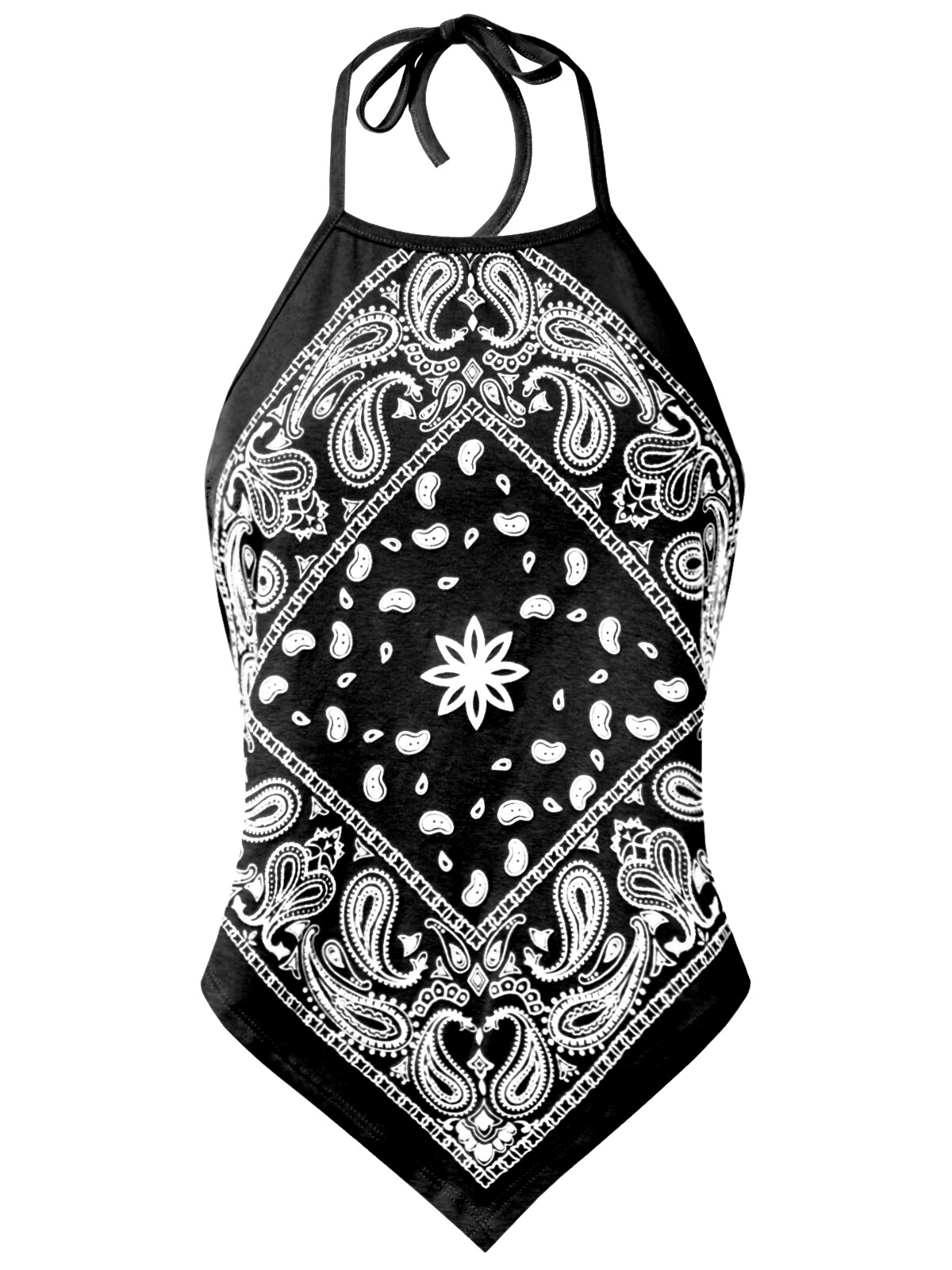 MixMatchy Sexy Paisley Bandana/ Tie dye Halter Top Shirt- Made in USA