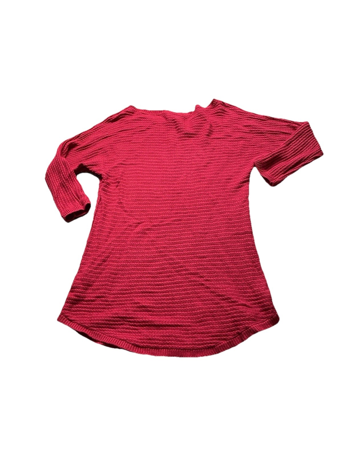 Red Cotton Rayon Nylon Blend 3/4 Sleeve Women’s Top Regular Size