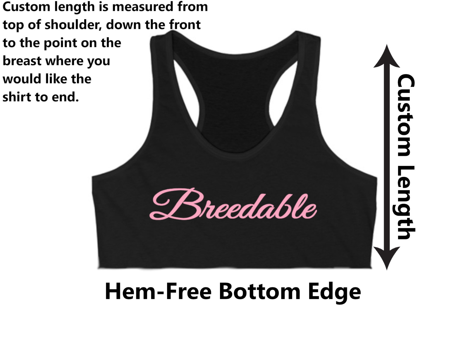 Breedable Underboob Crop Top Custom Length Breed Me Slut Outfit