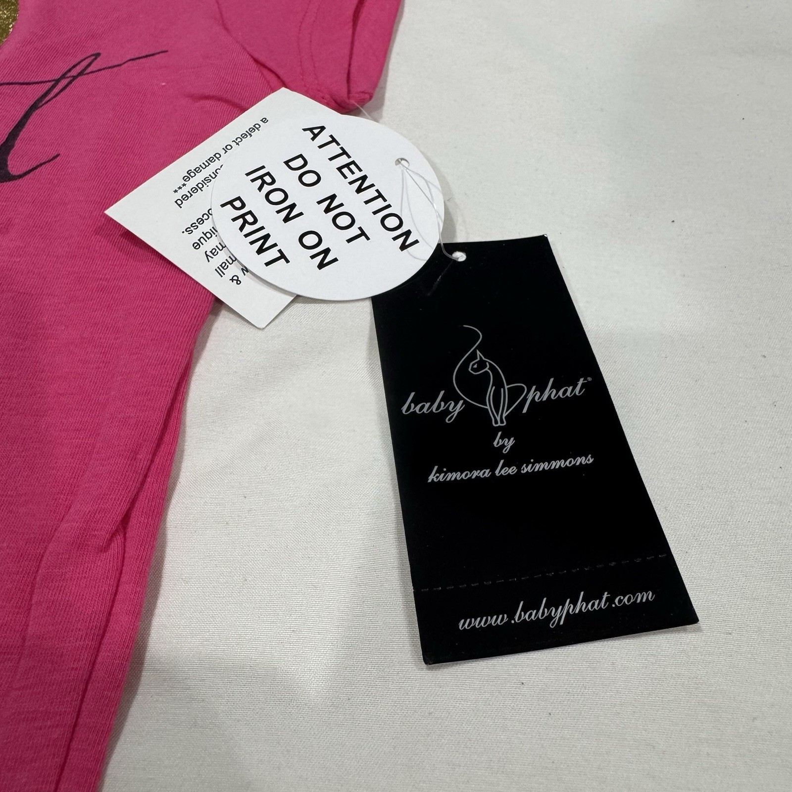 Baby Phat Jean CO Hot Pink Short Sleeve Shirt Size L NWT