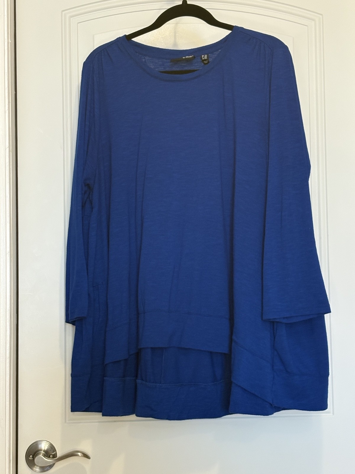 Attitudes by Renee Knit Tiered Top Cobalt Sea 1X