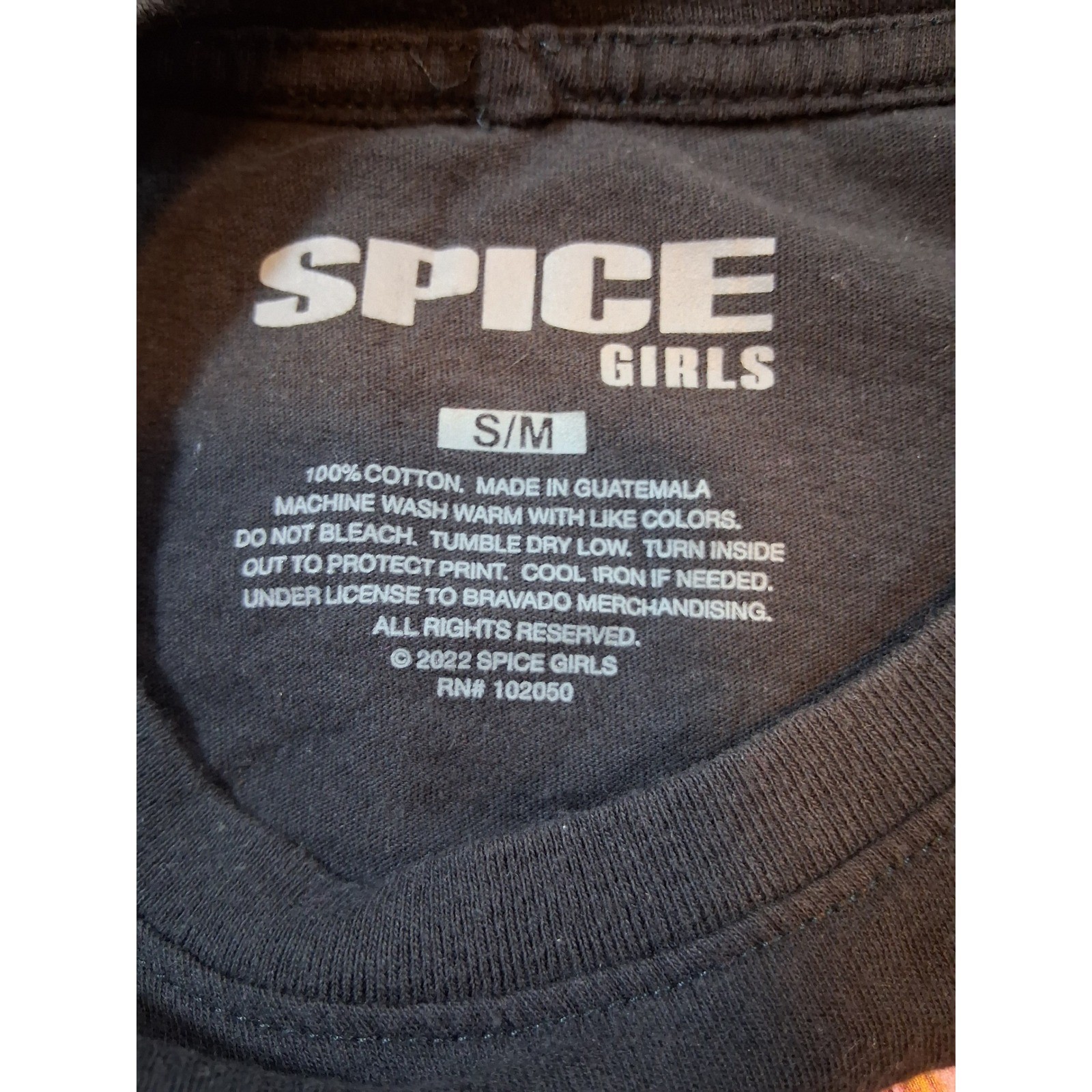 Spice Girls Graphic T-Shirt Black Cotton Short Sleeve Crewneck S/M 2022 Bravado
