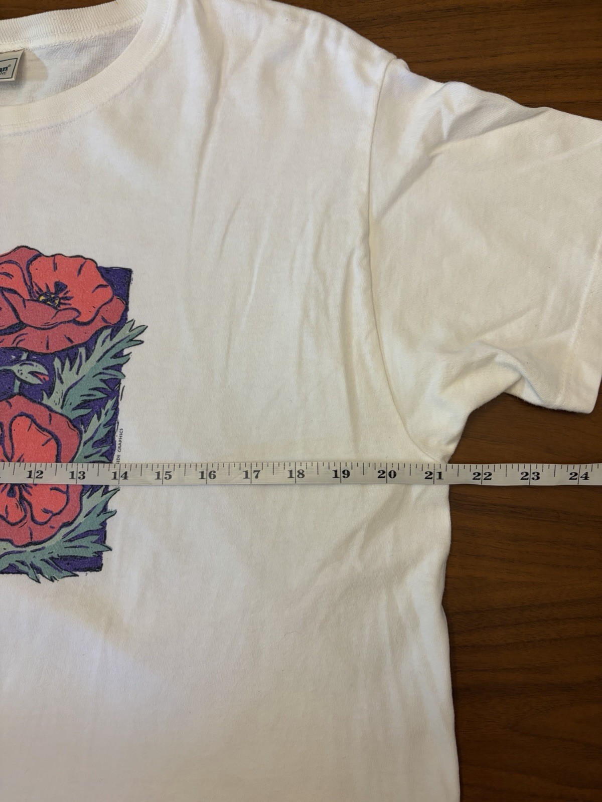 Vintage 90s L.L. Bean Garden Poppies T-Shirt Size L Artist Print USA Made Nature