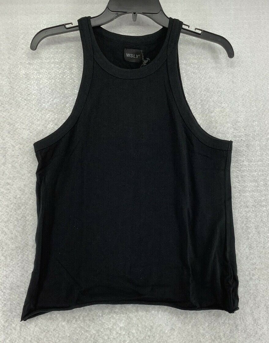 Bandier Wsly Womens The Rivington Weekend Tank Top Black Scoop Cotton XL New