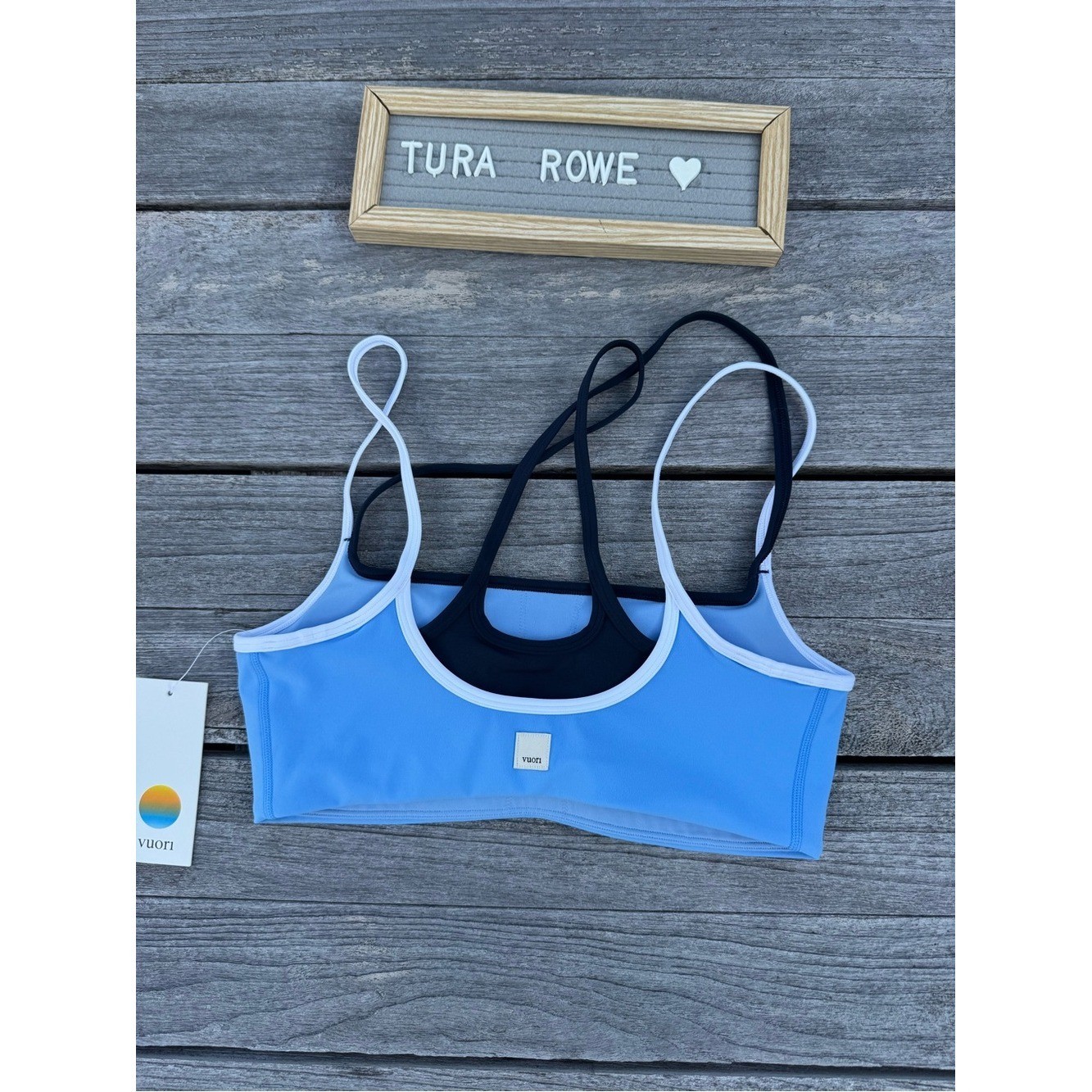 VUORI Daily Layered Bra Oasis Blue Women’s Size Small NWT 💙