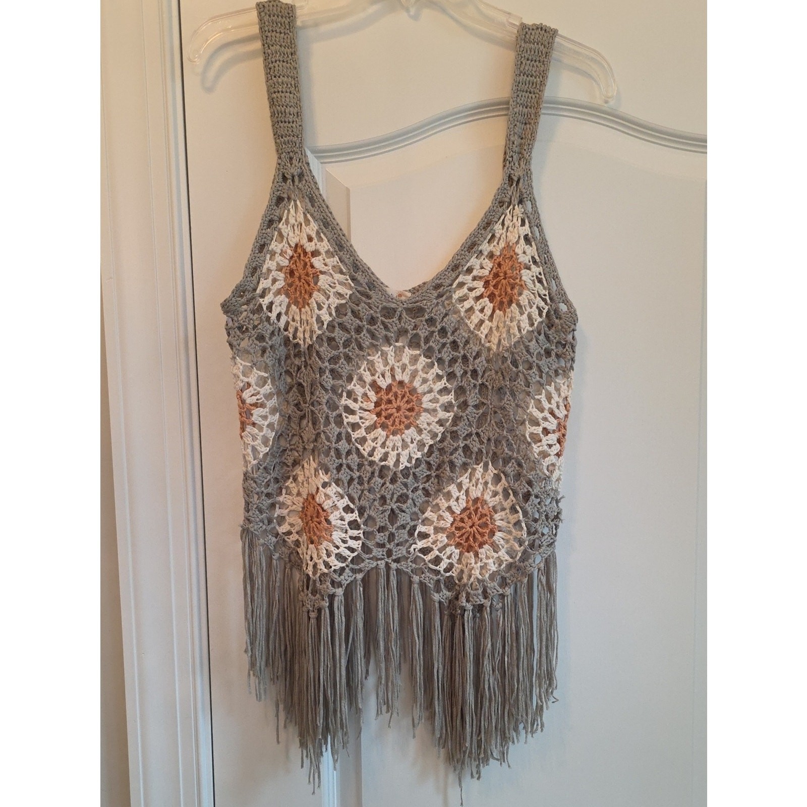 Tullabee Altar’d State “Mama” Crochet Boho Granny Square Festival Vest