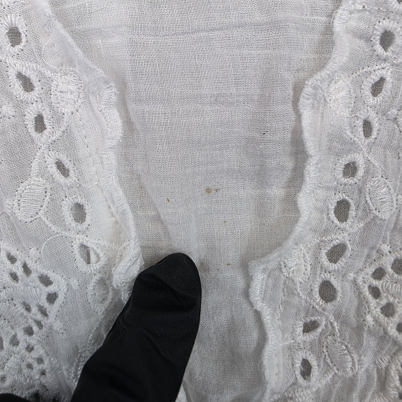American Eagle Outfitters Blouse Womens M White Square Neck Eyelet Cropped Boho
