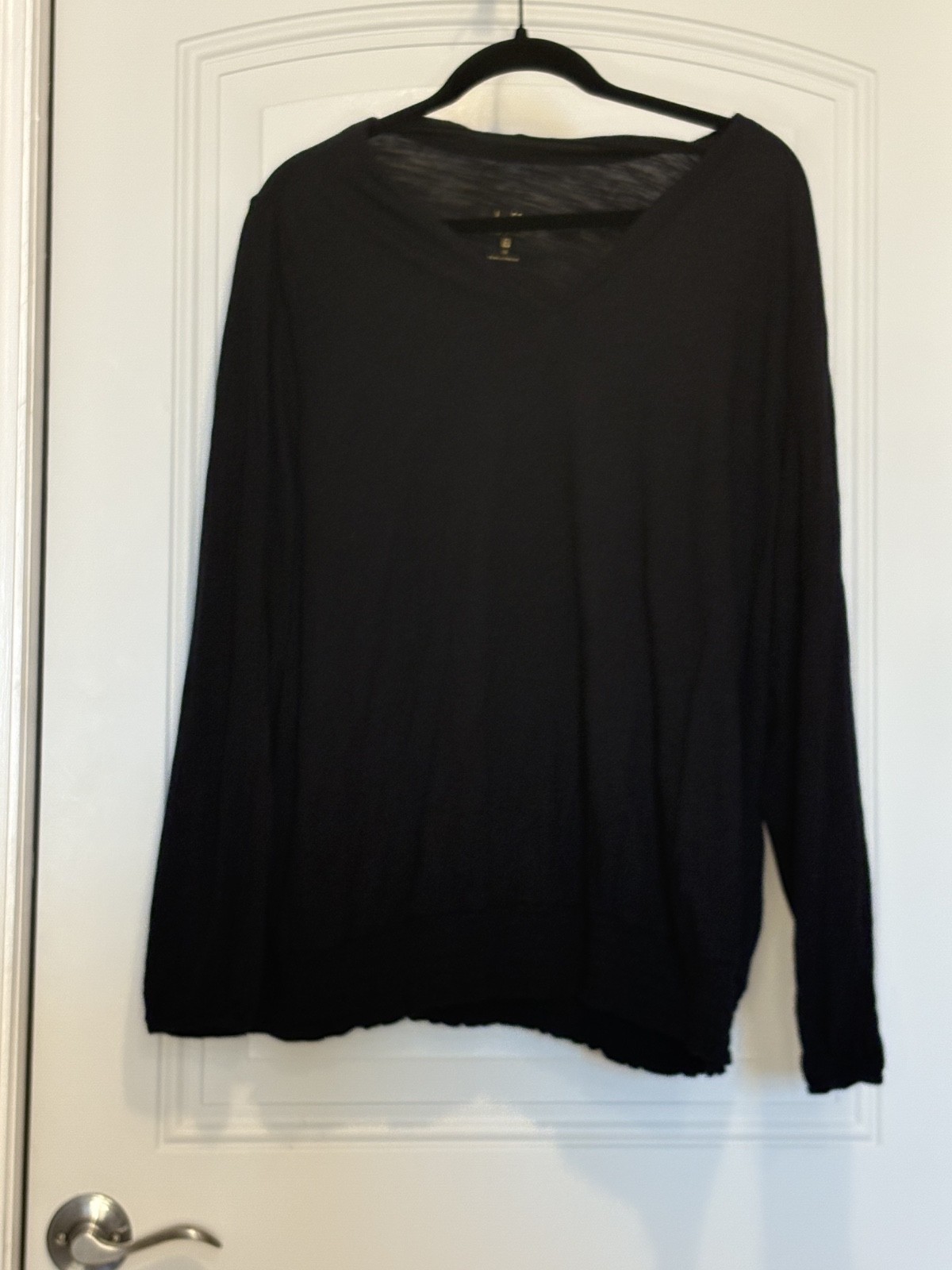 Belle by Kim Gravel Slub Knit Smocked Waist Neck top in Black 1X