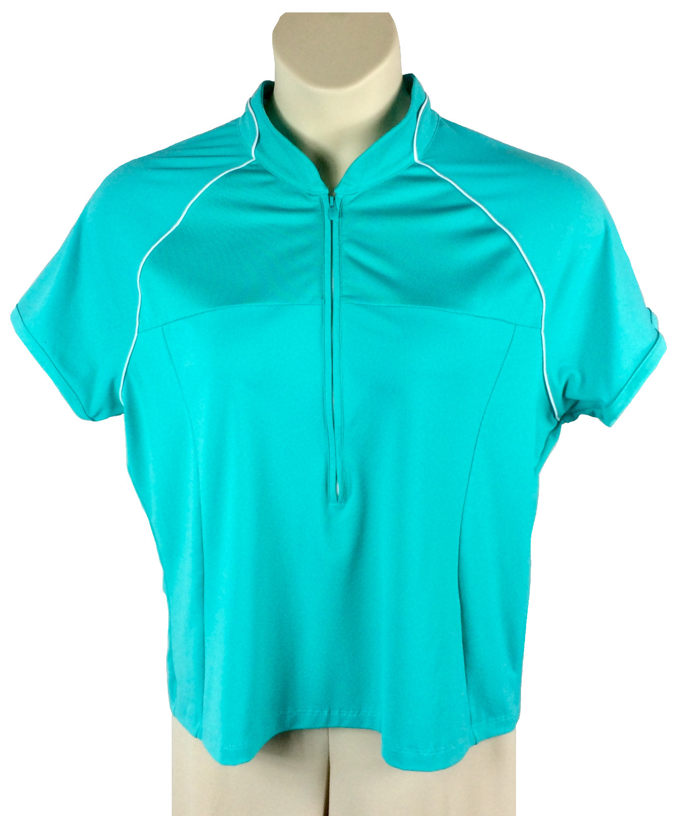 Adidas Blouse Womens Size XL Multi-Color 1/2 Zip Short Sleeve 90s Pure Motion