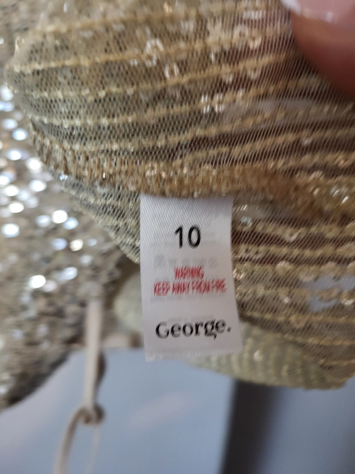 George Sequin Sheer Cami Vest Top Size 10 Gold Silver Festival Party Evening