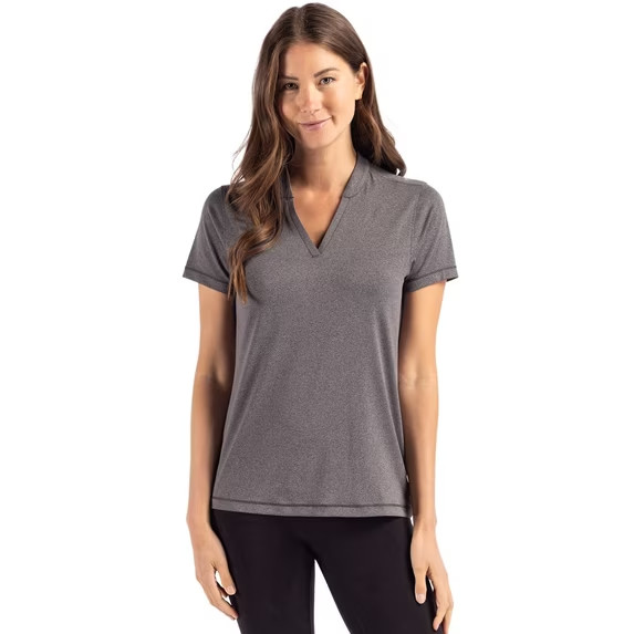 Women’s Cutter And Buck Forge Eco Heather Blade Top NWT style lck00153 Polo