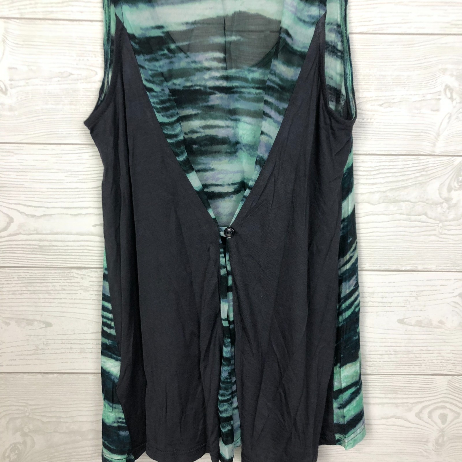 PINS & NEEDLES Urban Outfitters Women’s Mixed Fabric Tank One Button Back MEDIUM