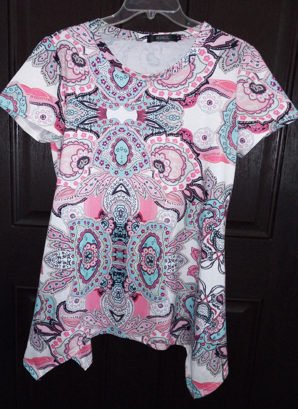 Womens Blouse Mirol XL Paisley Colorful Design Good Condition
