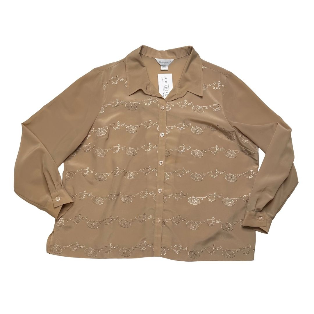 VTG Elizabeth Williams Long Sleeve Button Up- Size 2X