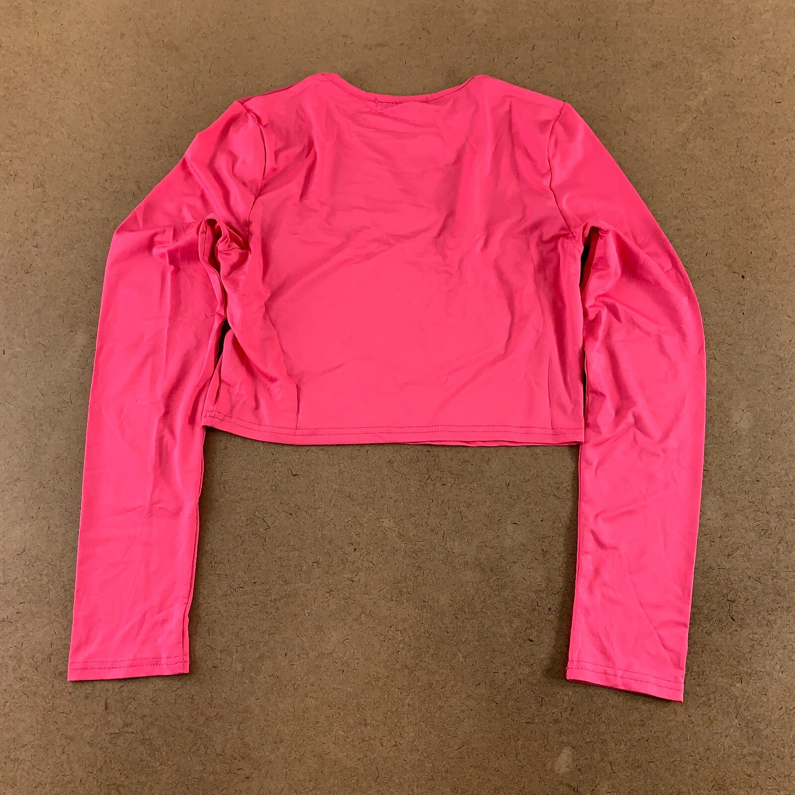 SHEIN SXY Women’s Size Large Hot Pink Contrast Mesh Cut Out Front Crop Tee NWT