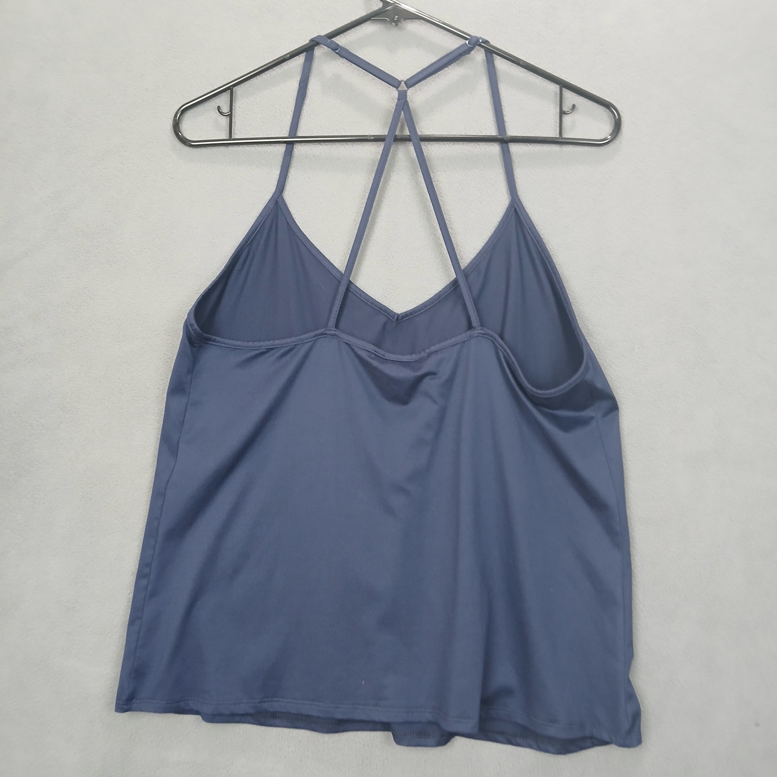 Linea Donatella Camisole Top Womens Large Navy Blue Stretch Adjustable Strap