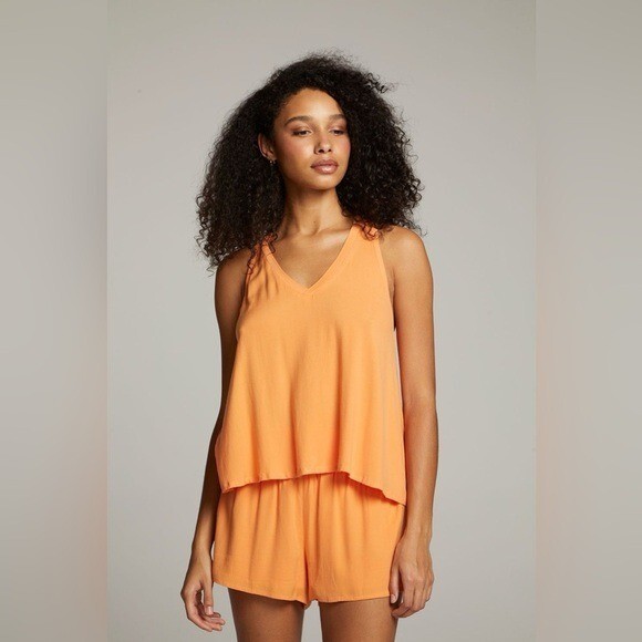 Chaser Carmel Tangerine Orange Tank Top Size Small NEW NWT $68