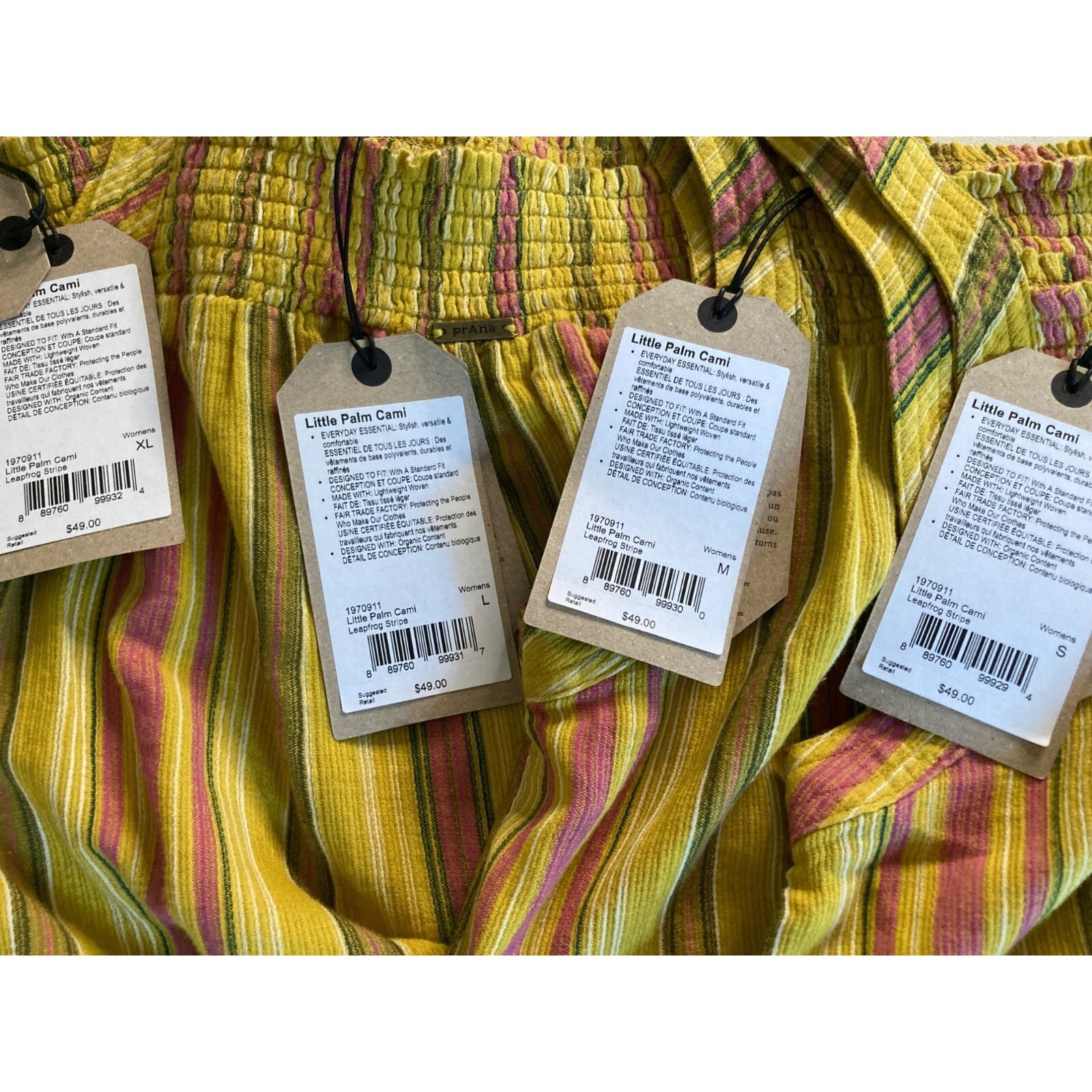 NWT Prana Little Palm Cami Top in Leapfrog Stripe Various Sizes