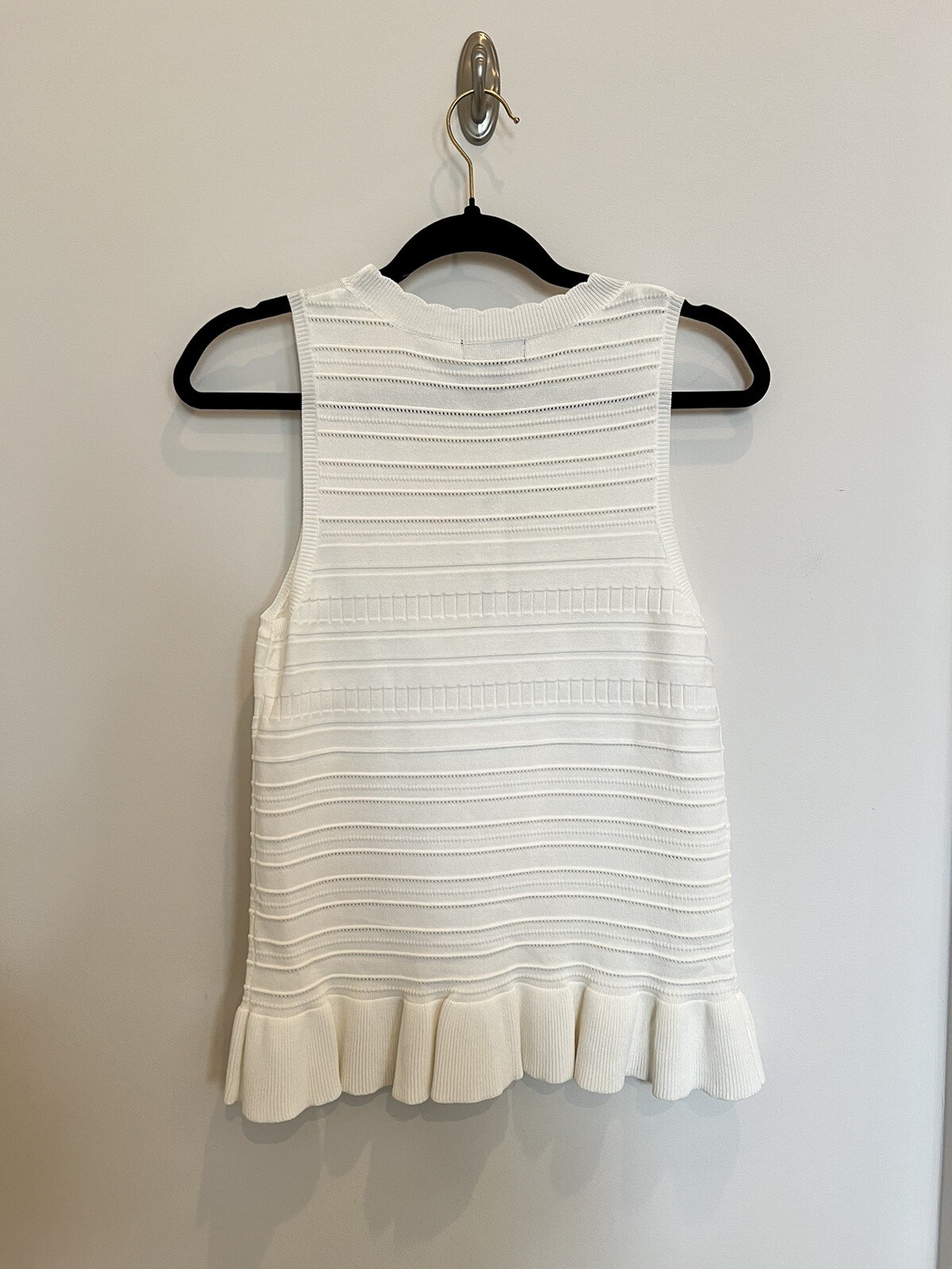 Aqua White Knit Top L NWT