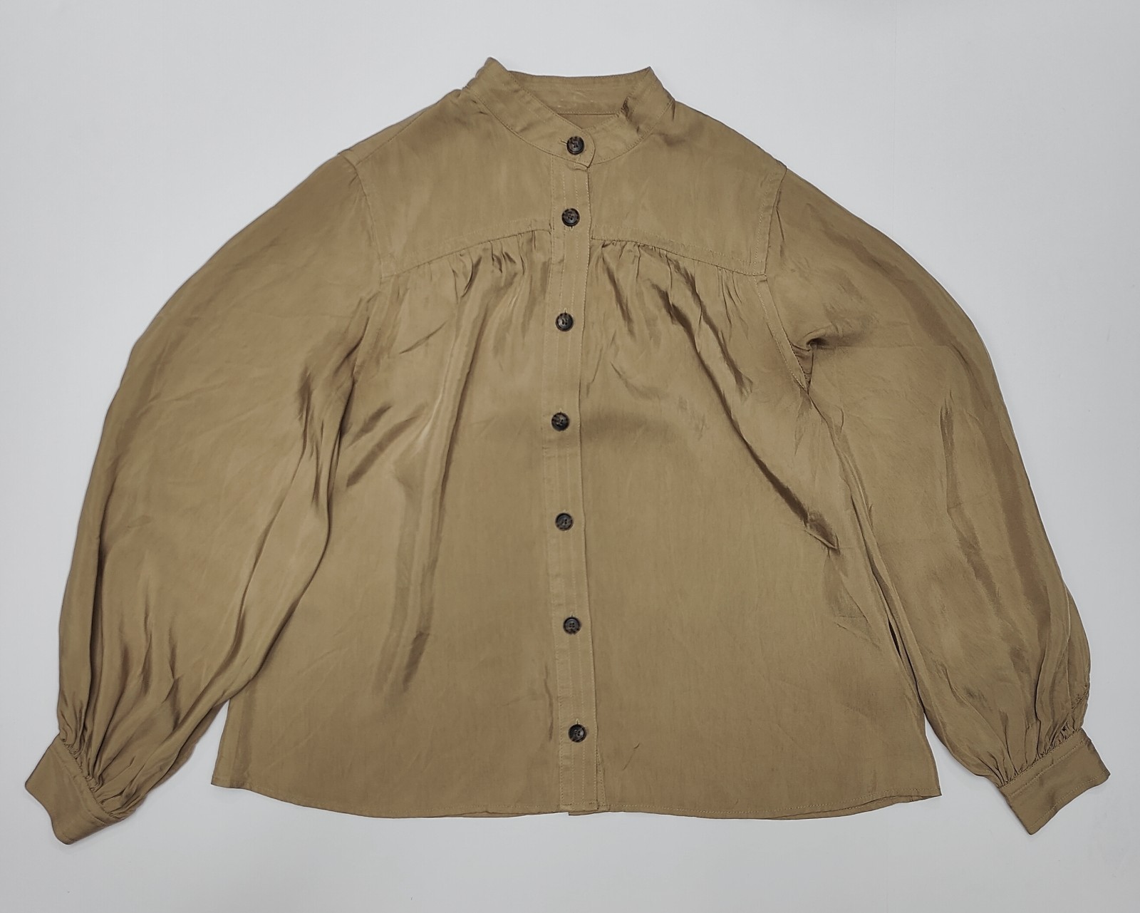 Banana Republic Women’s Dark Khaki Long Sleeve Button Up Shirt Size XS