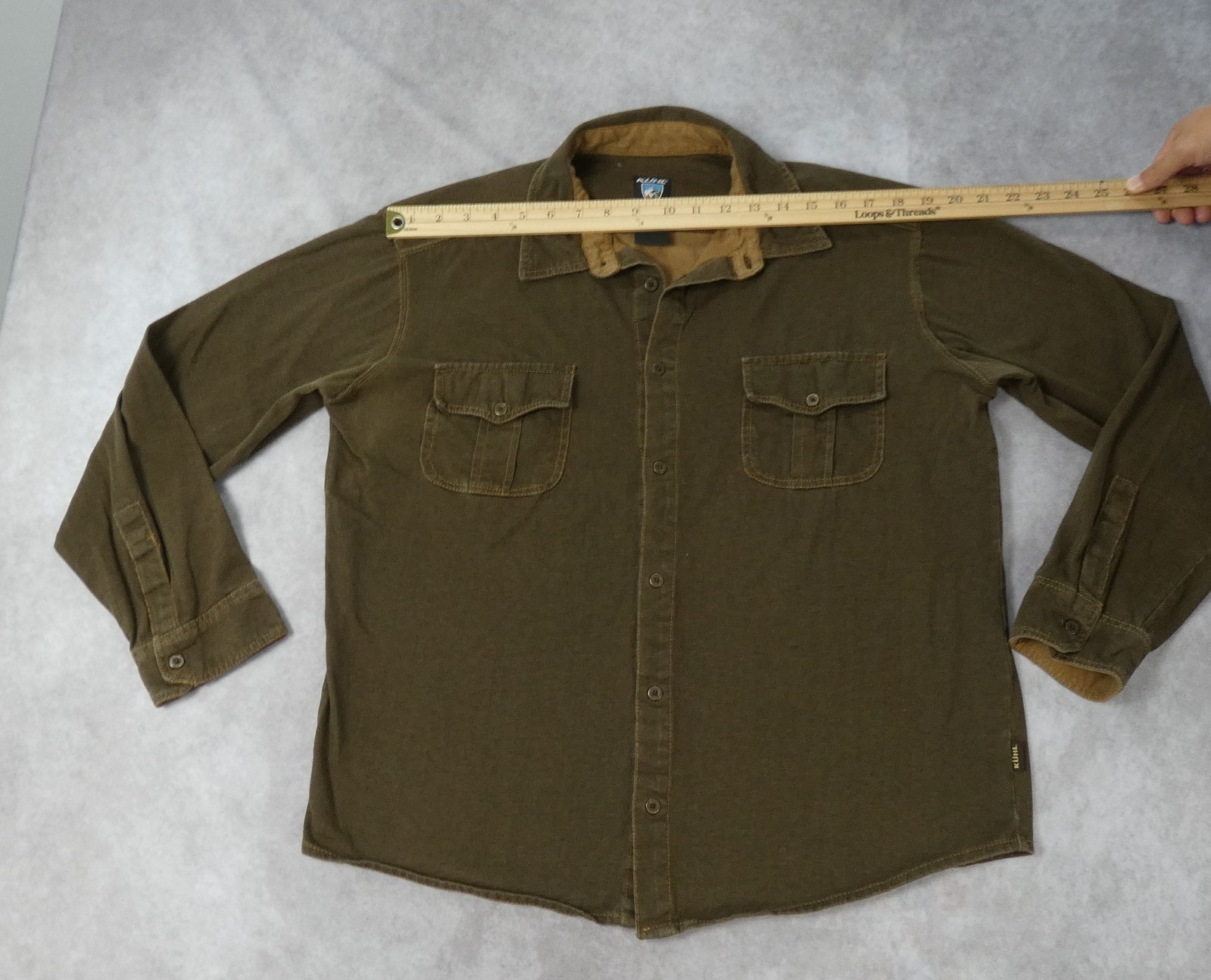 Kuhl Button Up Shirt Womens XL Brown Outdoor Gorpcore Hiking
