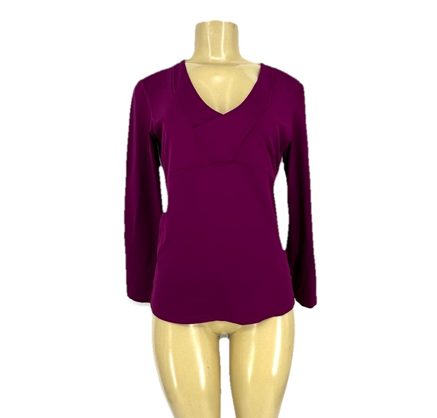 Lole Medium Women V-neck Top UPF 50+ Long Sleeve Stretch Wicking 58-15
