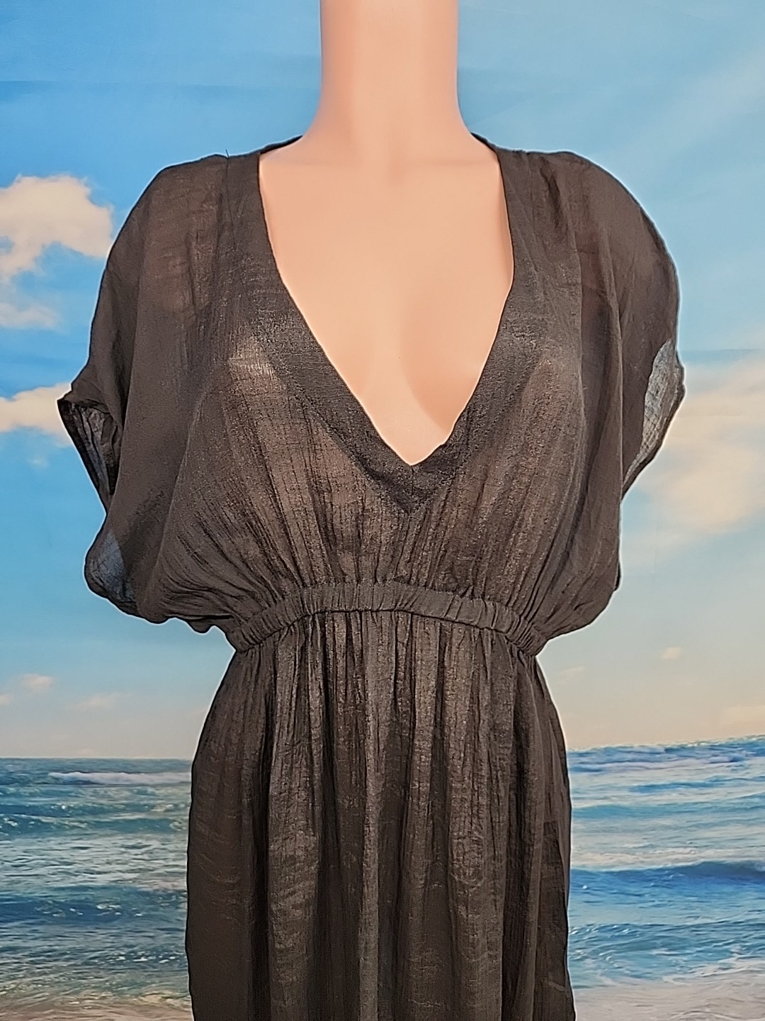Nwt Cupshe Women Black Short Sleeve Cover Up Size Small.