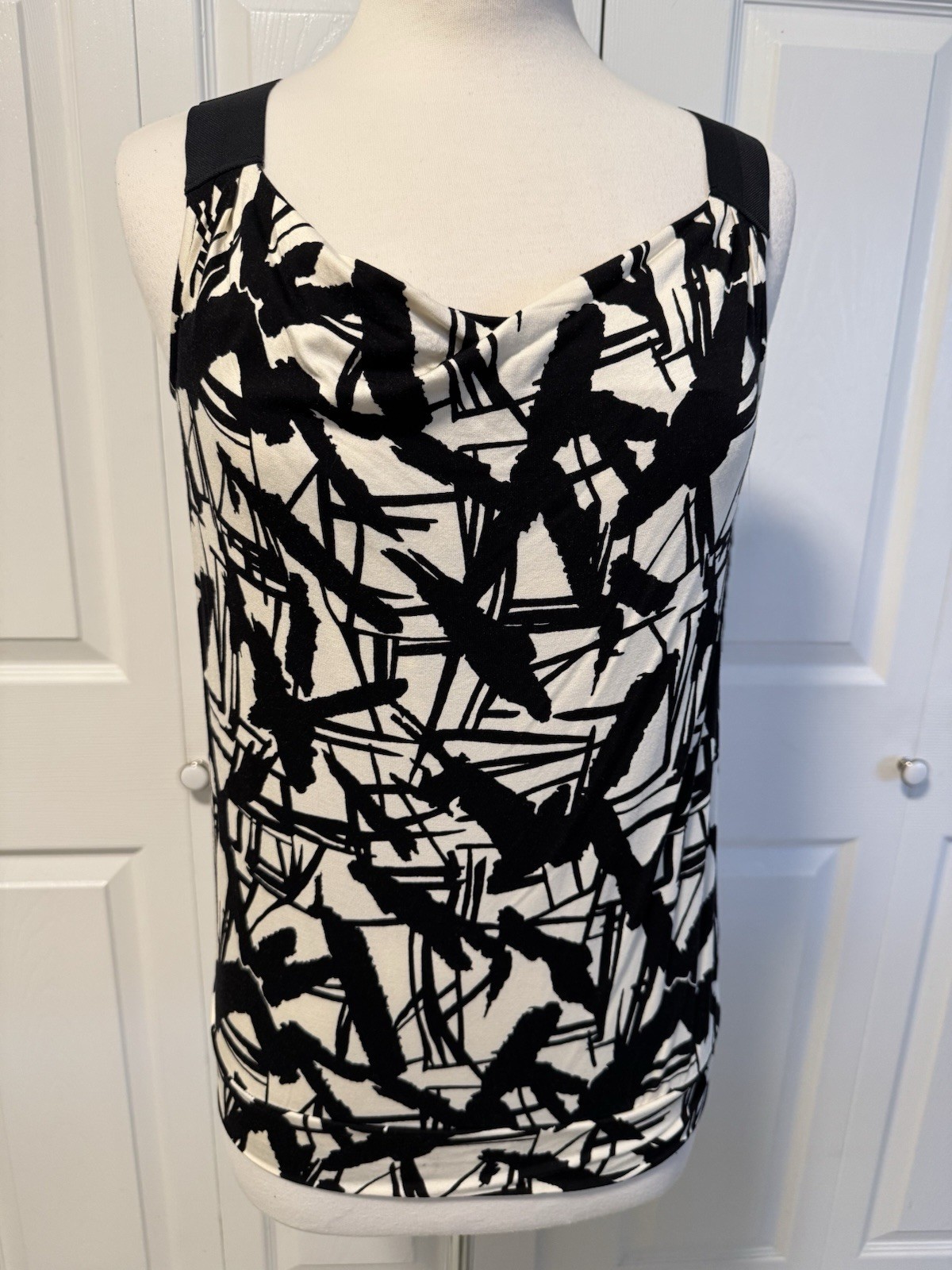 Michael Michael Kors Womens Black & White Tank Top Petite Small P/S NWT