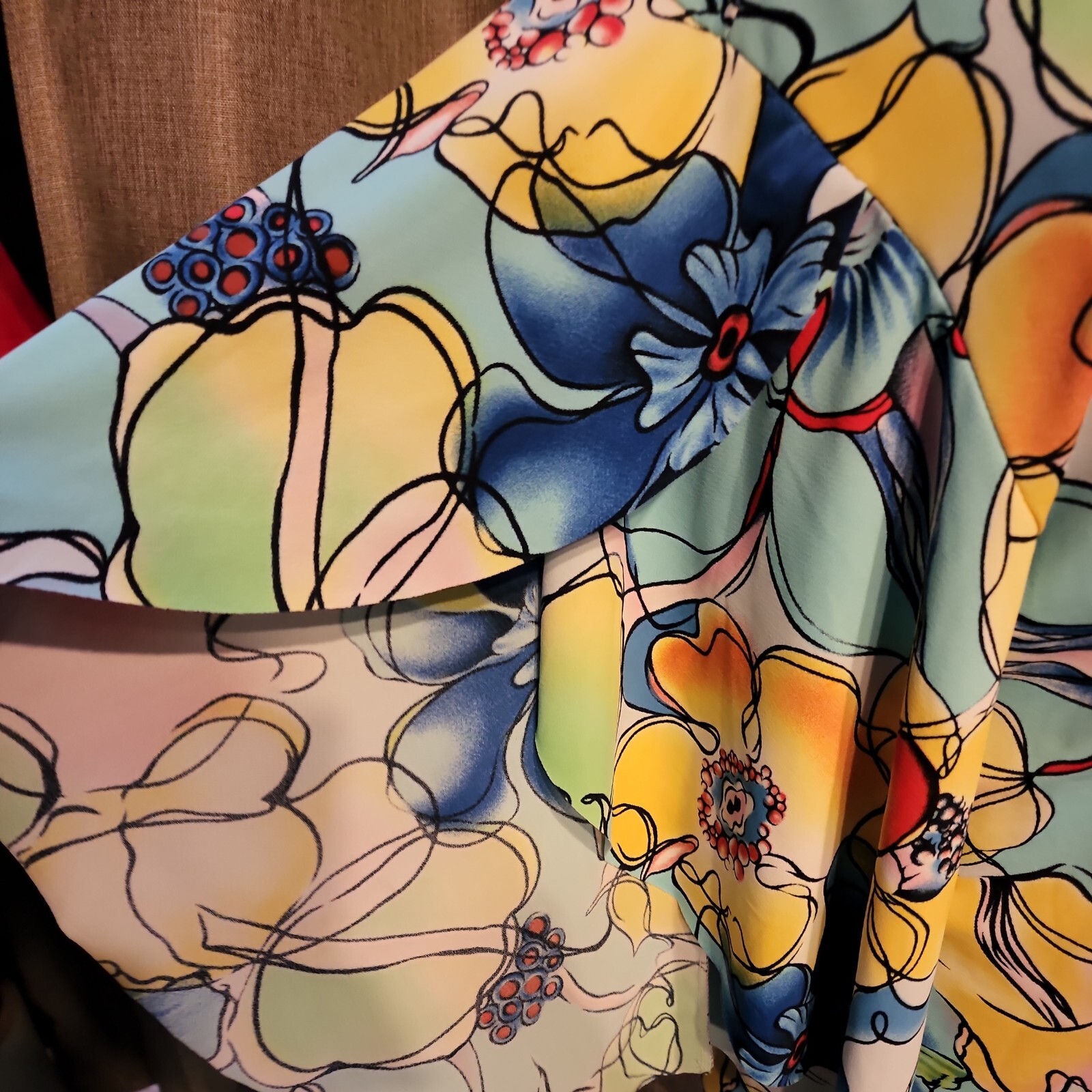 Boutique Marisa Jill Colorful, floral ruffle sleeve blouse sz xxl 5010