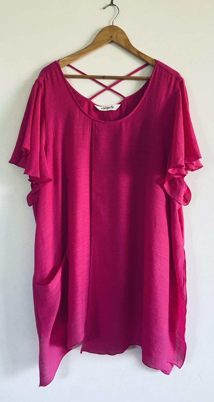 Virtuelle Blouse Top Size AU 24 Taking Shape Pink Pockets layered Lined Casual