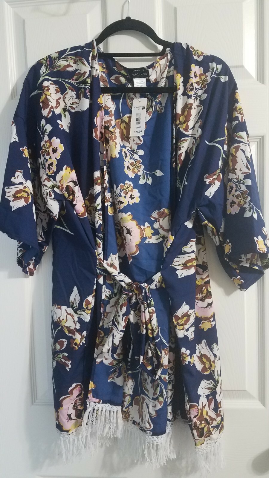Massini ruana kimono floral print NWT One Size fits most blue pink