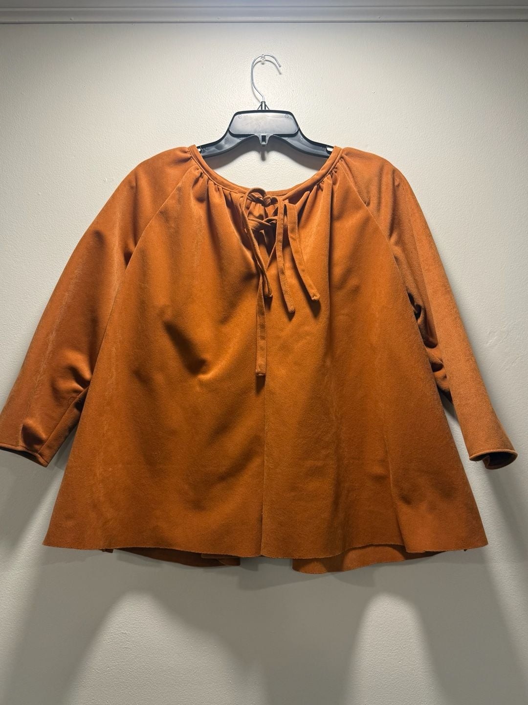 Custom Made Rust Suede Lace-Up Blouse