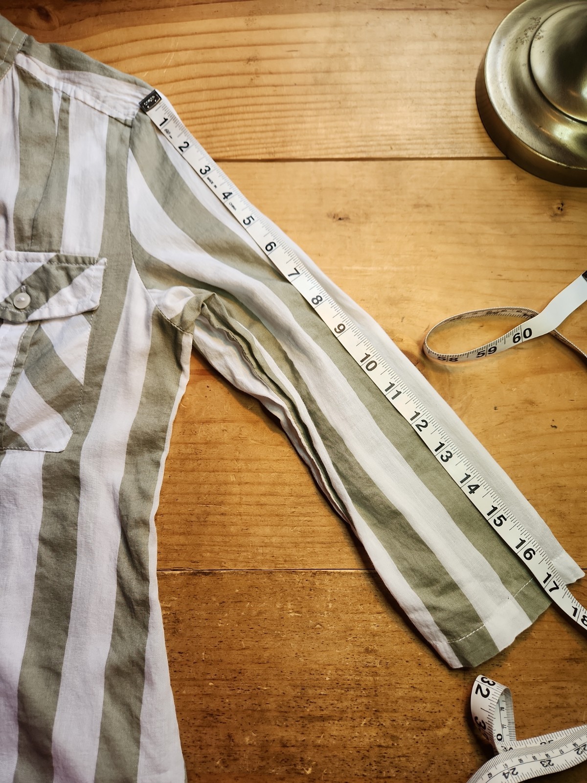 Eden And Olivia Woman’s Cotton Quarter Sleeve Stripped Tunic, Sz S.