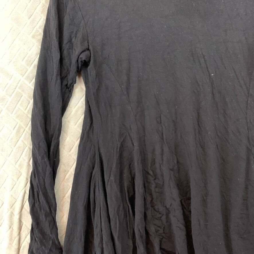 Linda Leal Womens M Tunic Top Black Long Sleeve Whimsy Goth Dark Fairy Slouchy