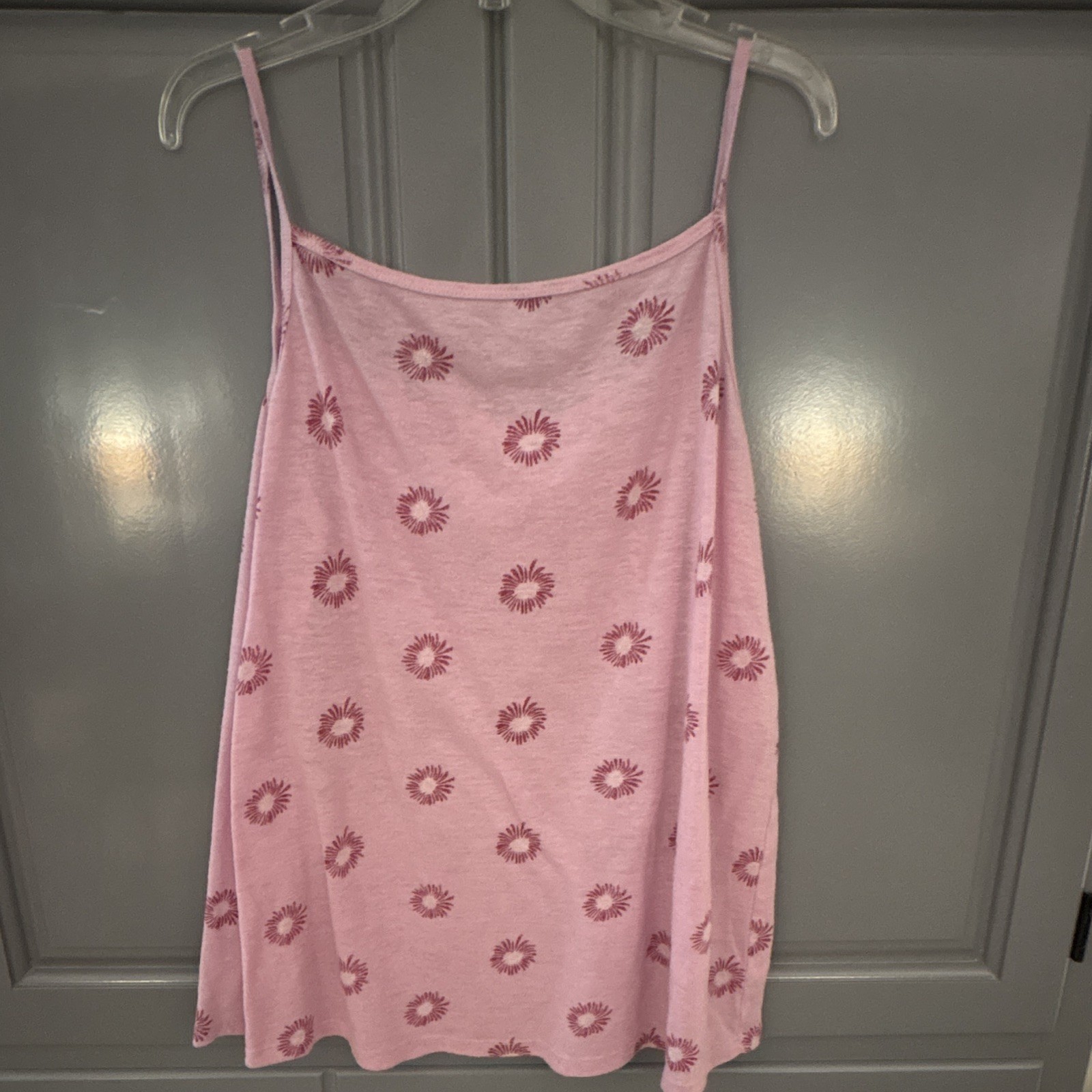 Sonoma Women’s L Pink Floral Scoop Neck Spaghetti Strap Cami Tank Top
