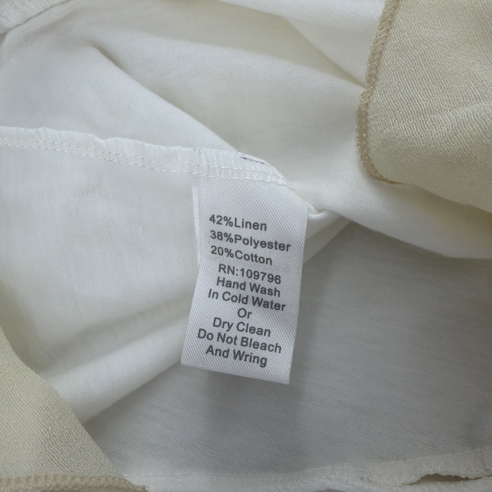 Pretty Angel A-Line Linen Blend Layered Tunic Top Large Ivory Boho Fairy Flowy