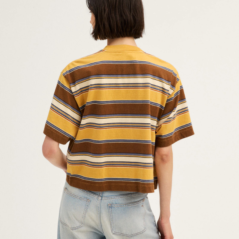 Madewell The Boxy Crop Tee in Allday Jersey Tinsel Stripe