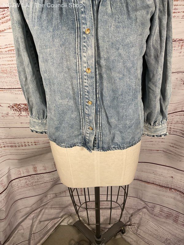NWT RAILS Alanna Denim Blouse Antique Indigo Women’s Size XS