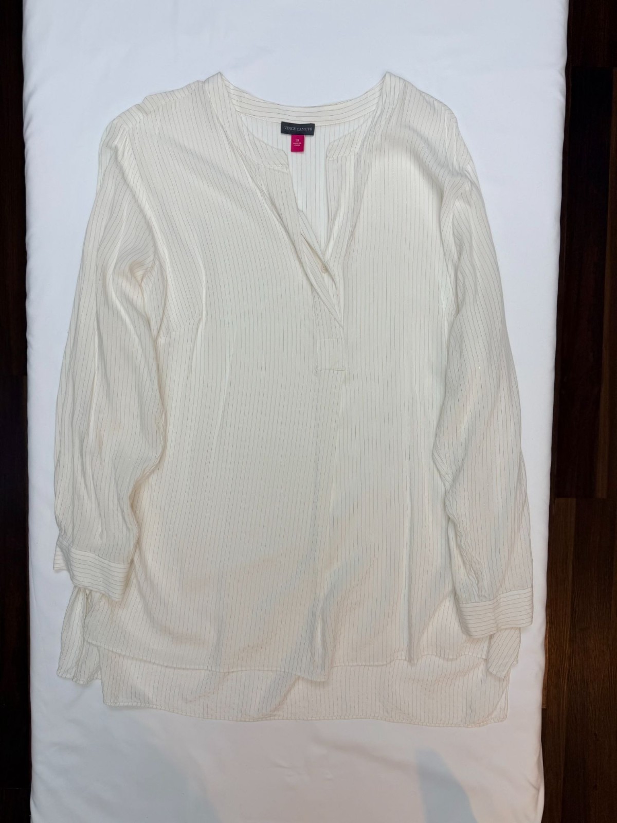 Bombshell Luxe Vince Camuto Lurex Stripe Blouse | Airy Metallic Top | 3X | EUC
